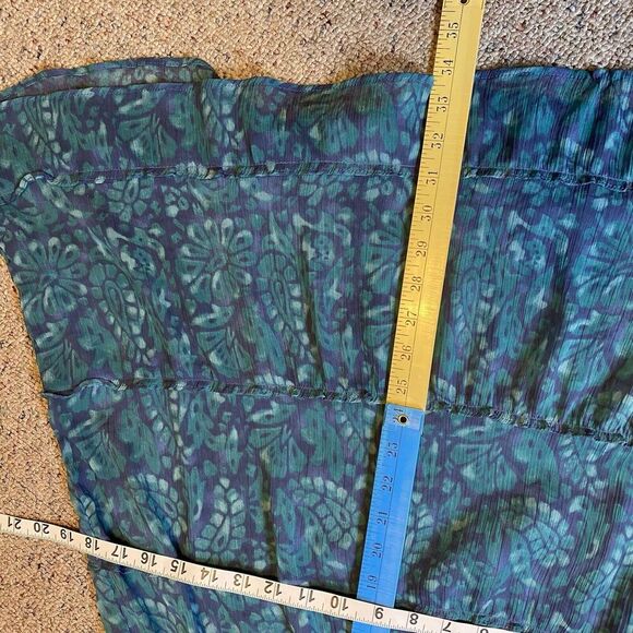 American Eagle Mini Dress Cover Up Sz4 Silky Sheer Floral Boho Double VNeck Sexy - Picture 3 of 9